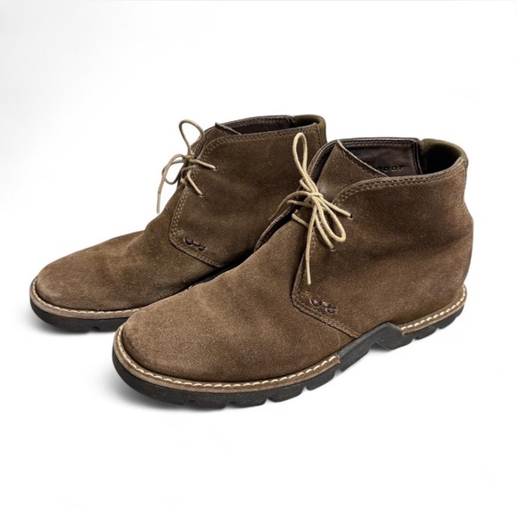 COLE HAAN Country Chukka Ankle Brown Waterproof Suede Boots Women 8B Cottagecore - Picture 1 of 8
